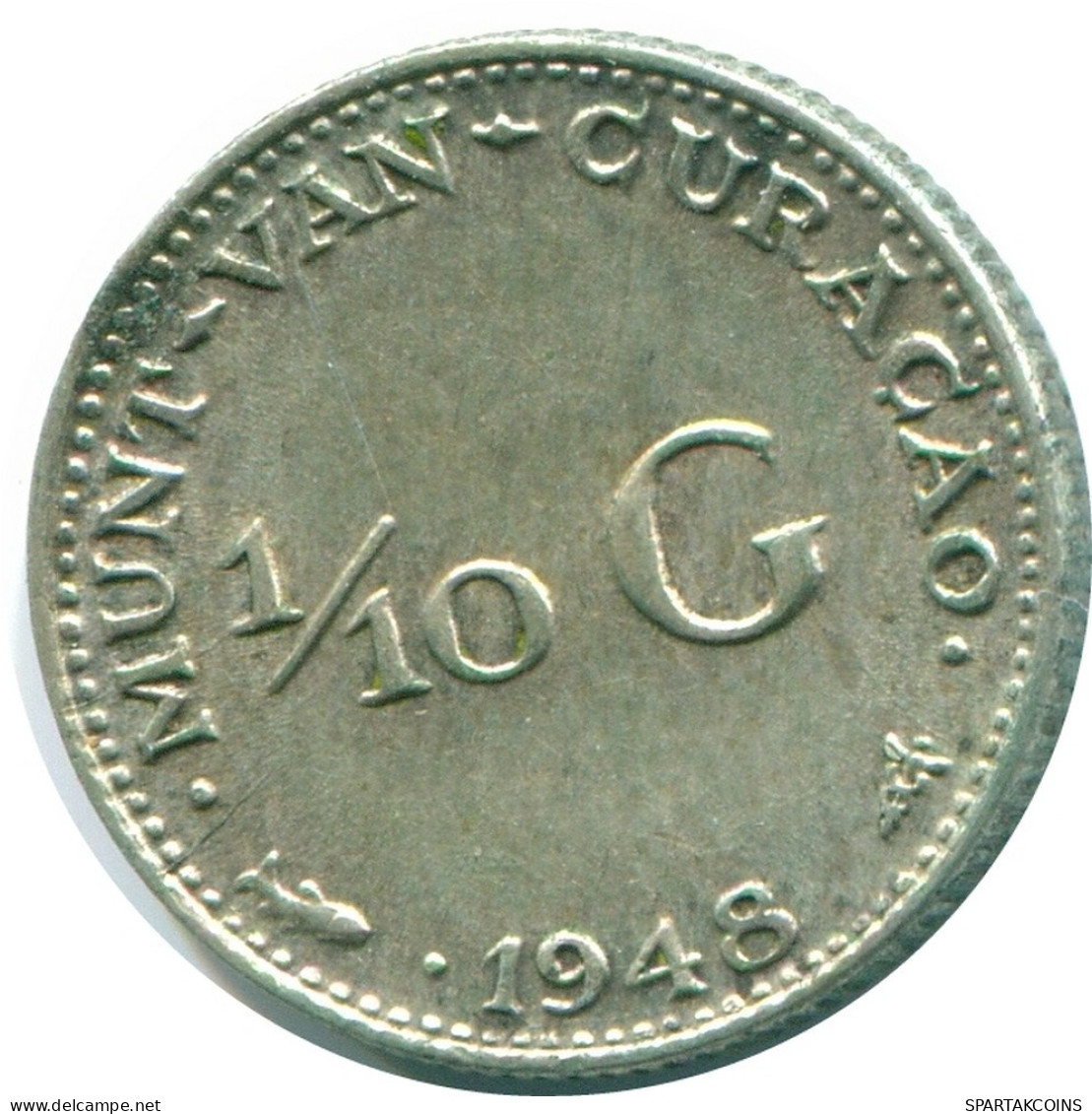 1/10 GULDEN 1948 CURACAO Netherlands SILVER Colonial Coin #NL11884.3.U.A - Curaçao