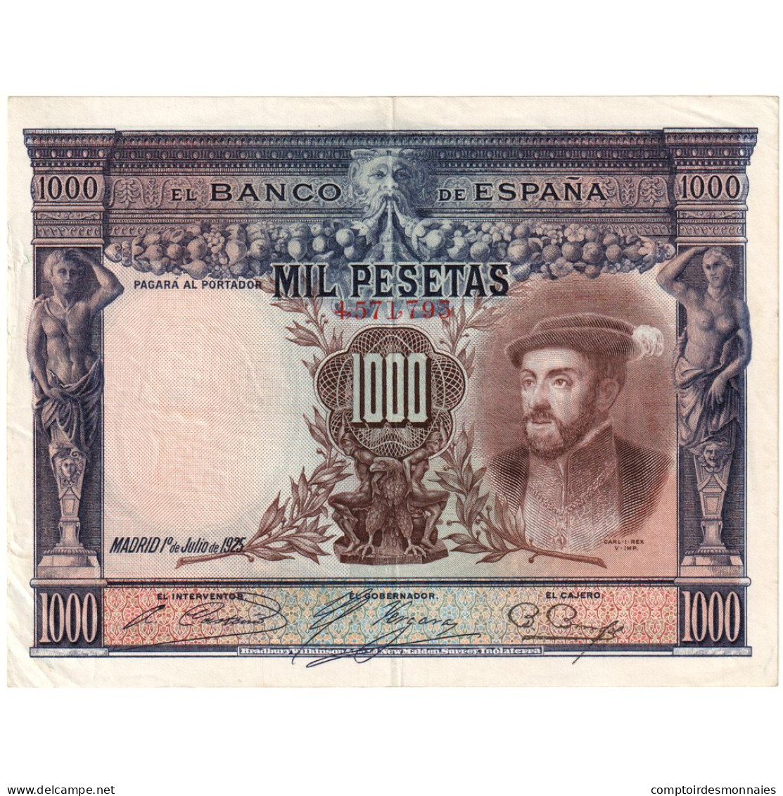 Espagne, 1000 Pesetas, 1925, 1925-07-01, KM:70c, SUP - 1000 Peseten