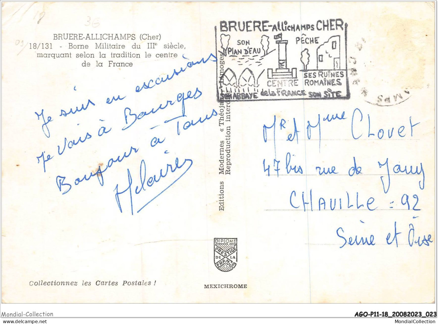 AGOP11-0893-18 - BRUERE-ALLICHAMPS - Borne Militaire Du III Siècle Marquant Selon La Tradition Le Centre De France - Saint-Amand-Montrond