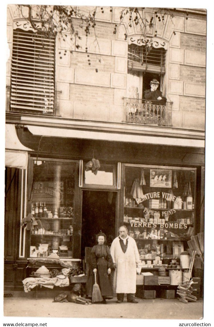 Devanture Magasin De Peinture Et Papiers Peints. Rue Faubourg Du Temple. Carte Photo - Arrondissement: 10