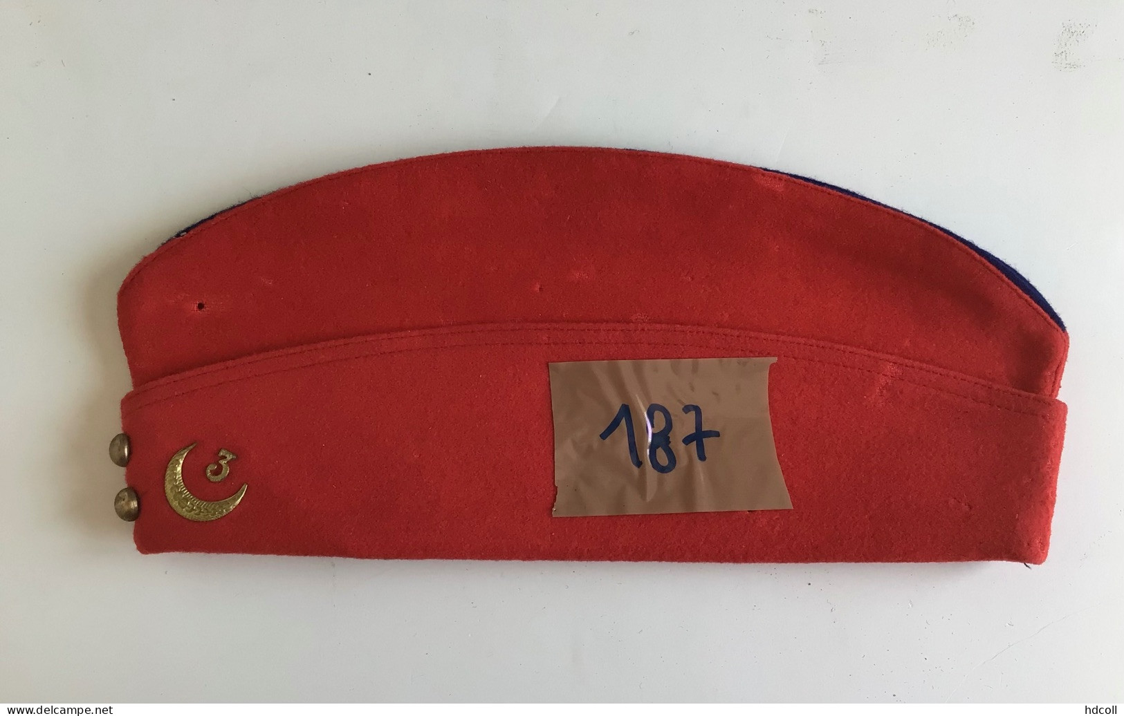 FRANCE - BONNET DE POLICE CALOT MILITAIRE Mod.1944 3eme ZOUAVES …….#187 - 1939-45