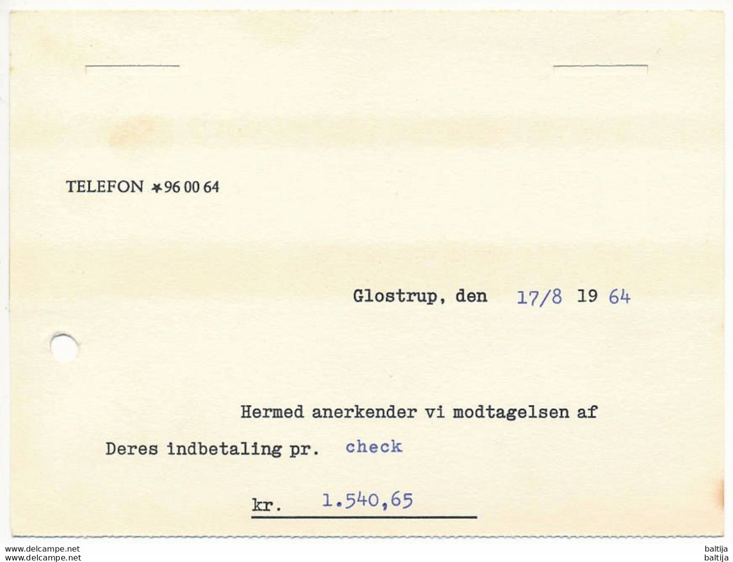 EMA Meter Slogan Postcard Hasler / I. Theilgaard, Lumber, Sawmill, Construction - 17 August 1964 Glostrup - Briefe U. Dokumente