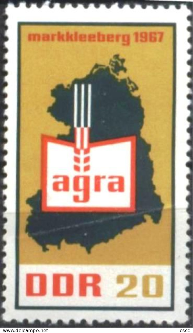 Mint Stamp Agricultural Exhibitions Map 1967  From  Germany DDR - Ungebraucht