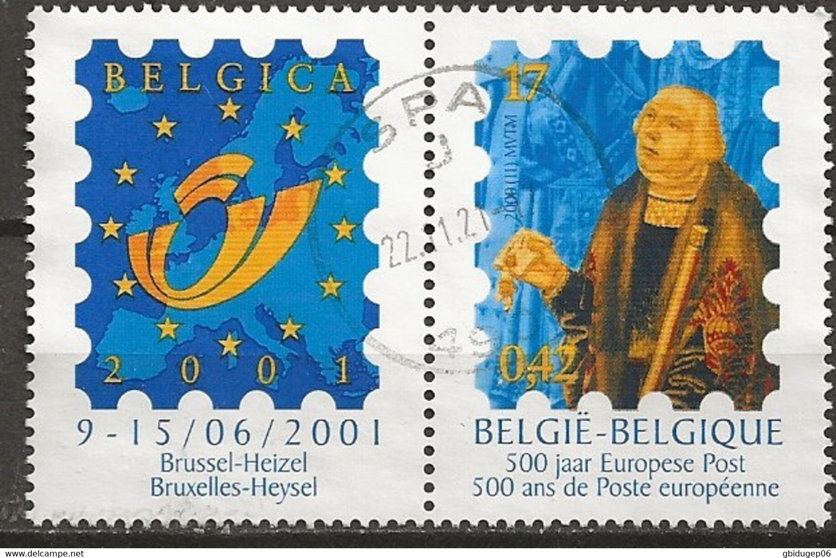 YT N° 2900 - Oblitéré - BELGICA 2001 - Gebraucht