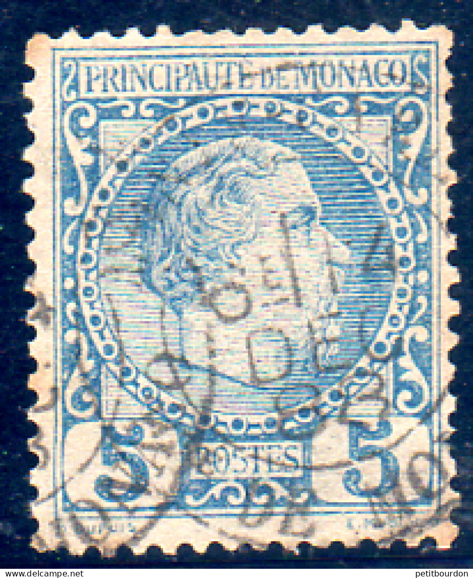 MONACO - N°3 - PRINCE CHARLES III 5c Bleu Oblitéré (cote 50.00€) - Gebraucht