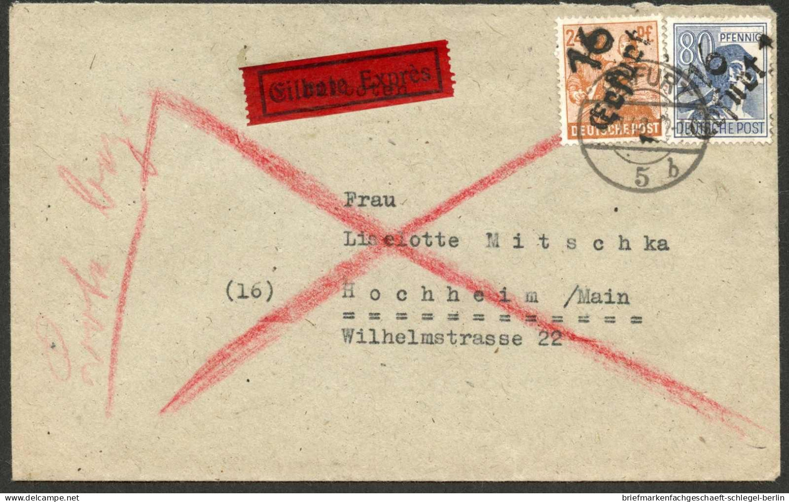 SBZ Handstempel Bezirk 16, 1948, 174 + 180, Brief - Autres & Non Classés