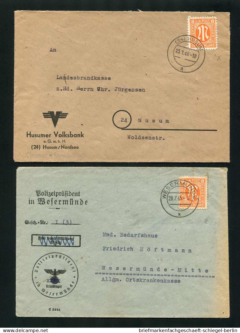 Amerik.+Brit. Zone (Bizone), 1945, 5 EF, 11(2) Und (4), Brief - Briefe U. Dokumente