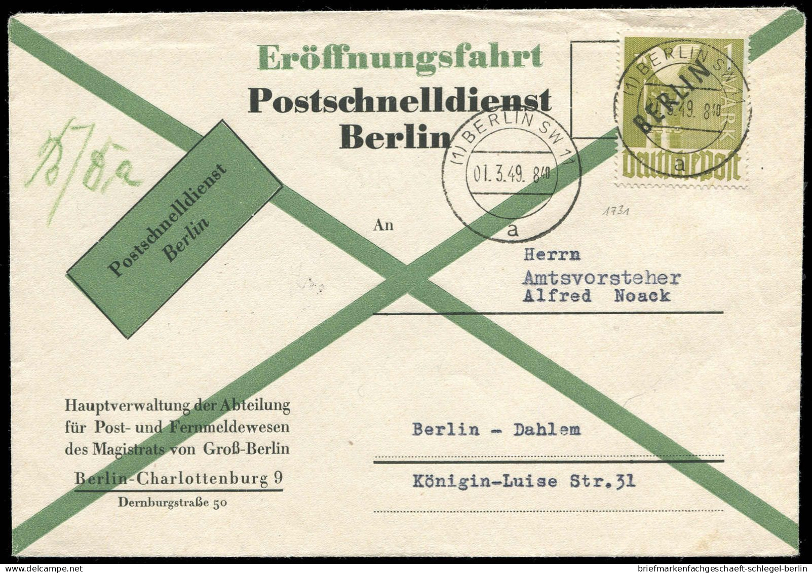 Berlin, 1949, 17, Brief - Otros & Sin Clasificación