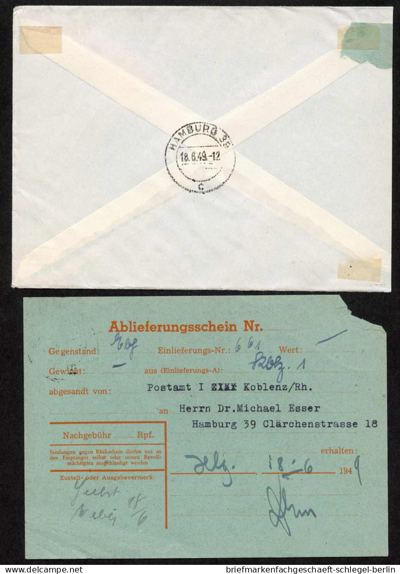 Französische Zone Rheinland Pfalz, 1949, 39 + 40, Brief - Autres & Non Classés