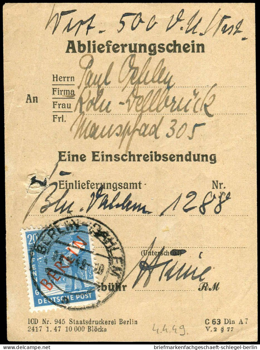 Berlin, 1949, 26 EF, Brief - Otros & Sin Clasificación