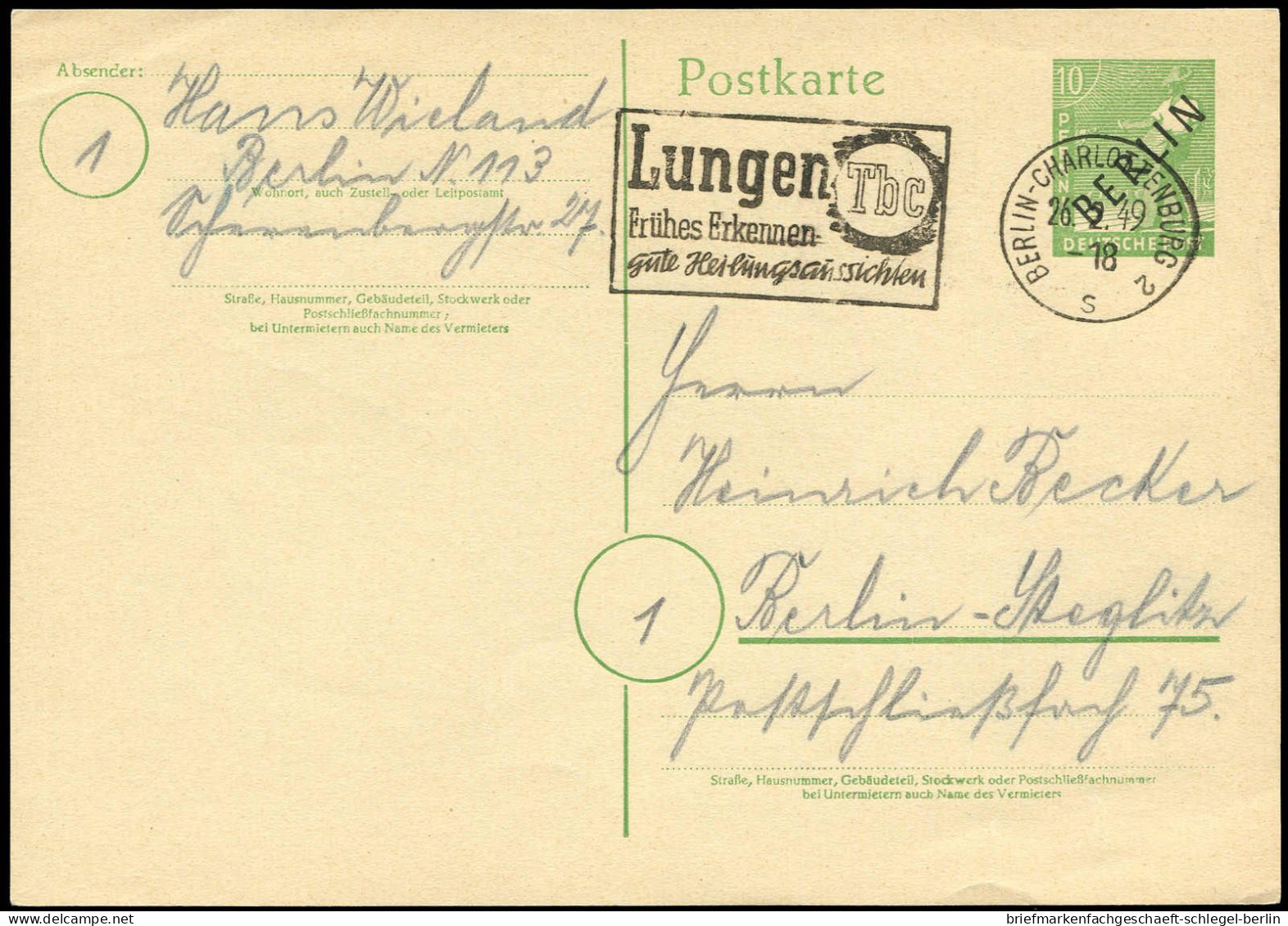 Berlin, 1949, P 1 =d=, Brief - Other & Unclassified