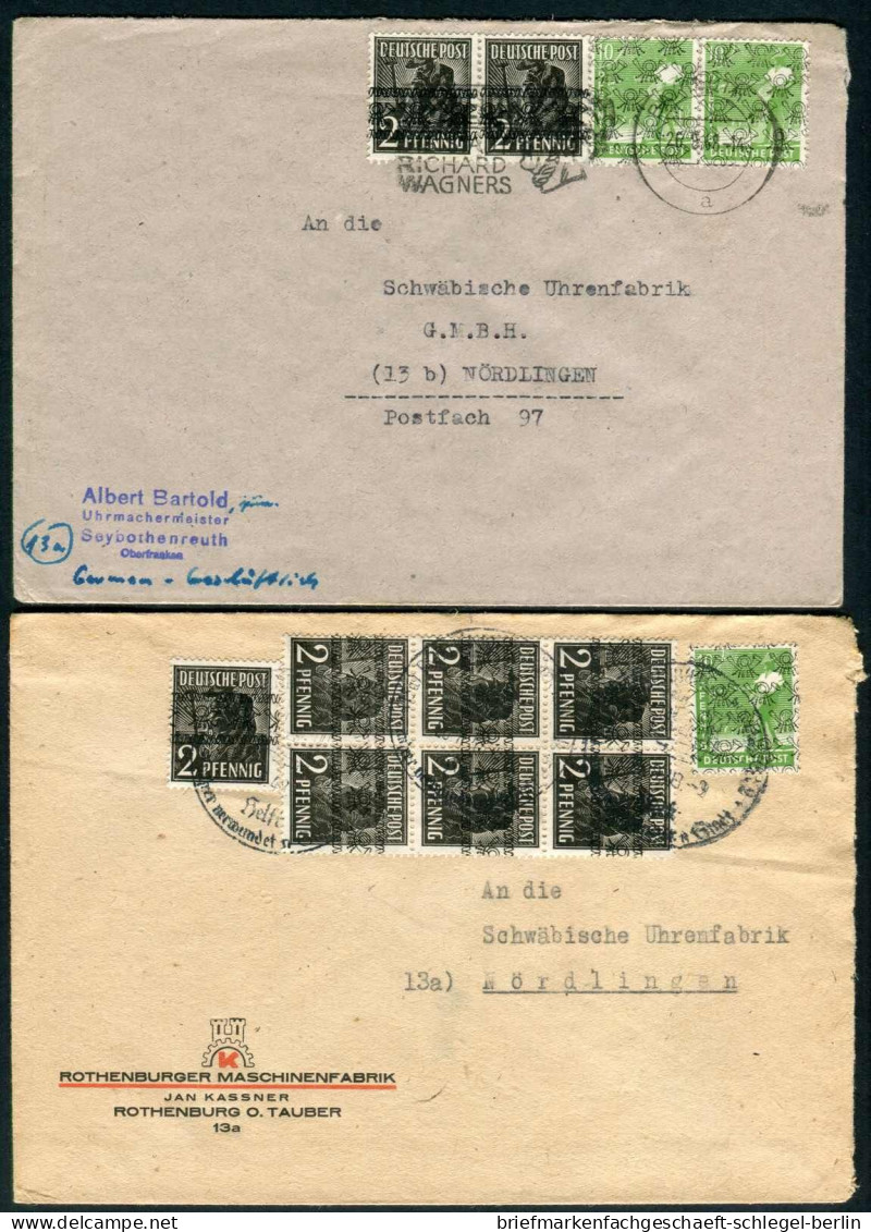Amerik.+Brit. Zone (Bizone), 1948, 36 I (2) + 39 II (2) U.a., Brief - Brieven En Documenten