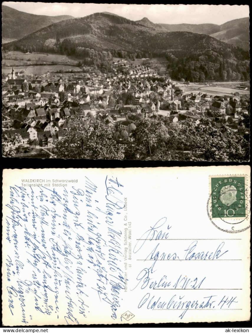 Waldkirch (Schwarzwald Breisgau) Panorama-Ansicht Mit Blick Zum Stadion 1960 - Waldkirch