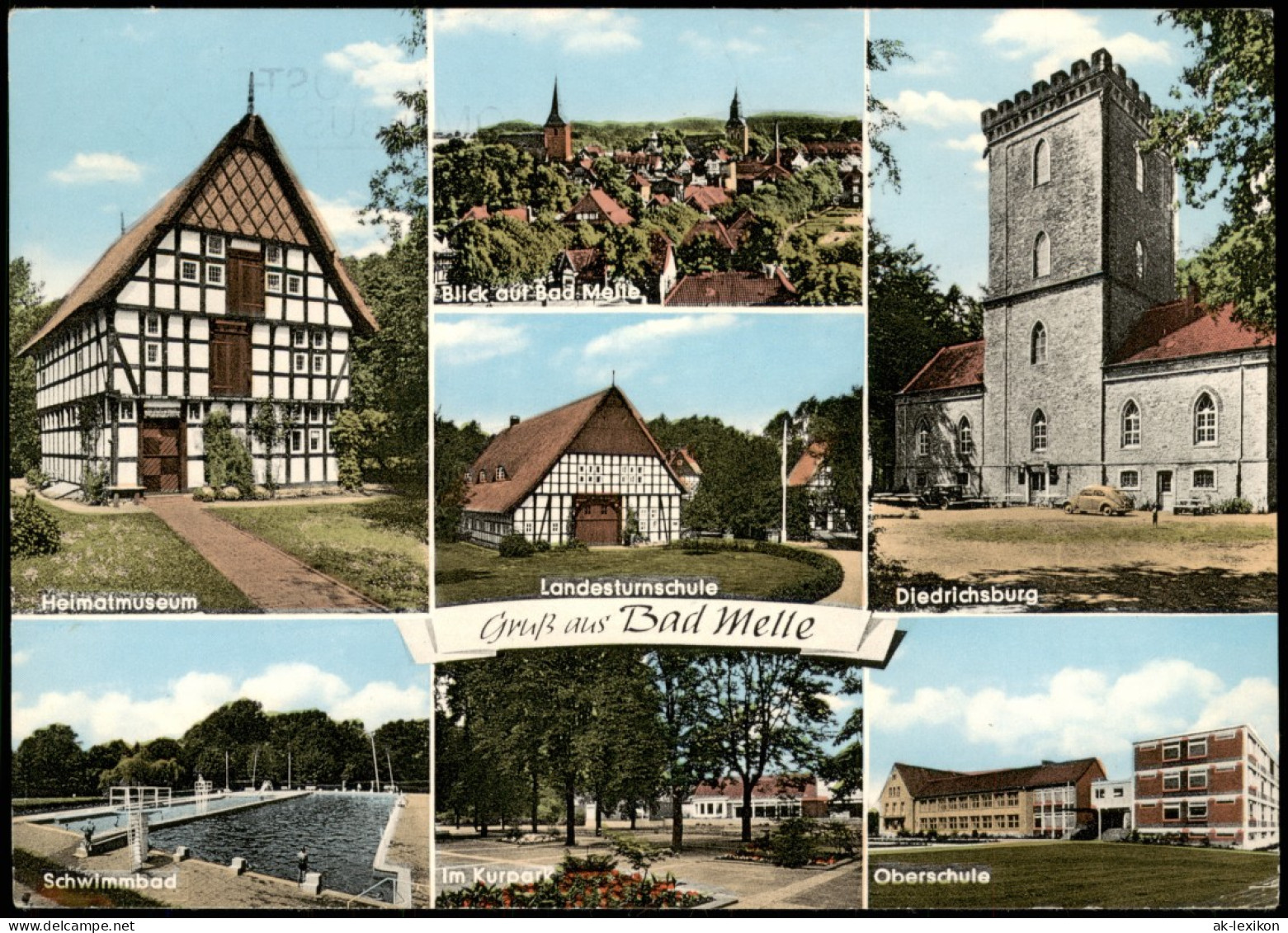 Melle Mehrbild-AK Mit Schwimmbad, Landes-Turnschule, Oberschule Uvm. 1968 - Melle