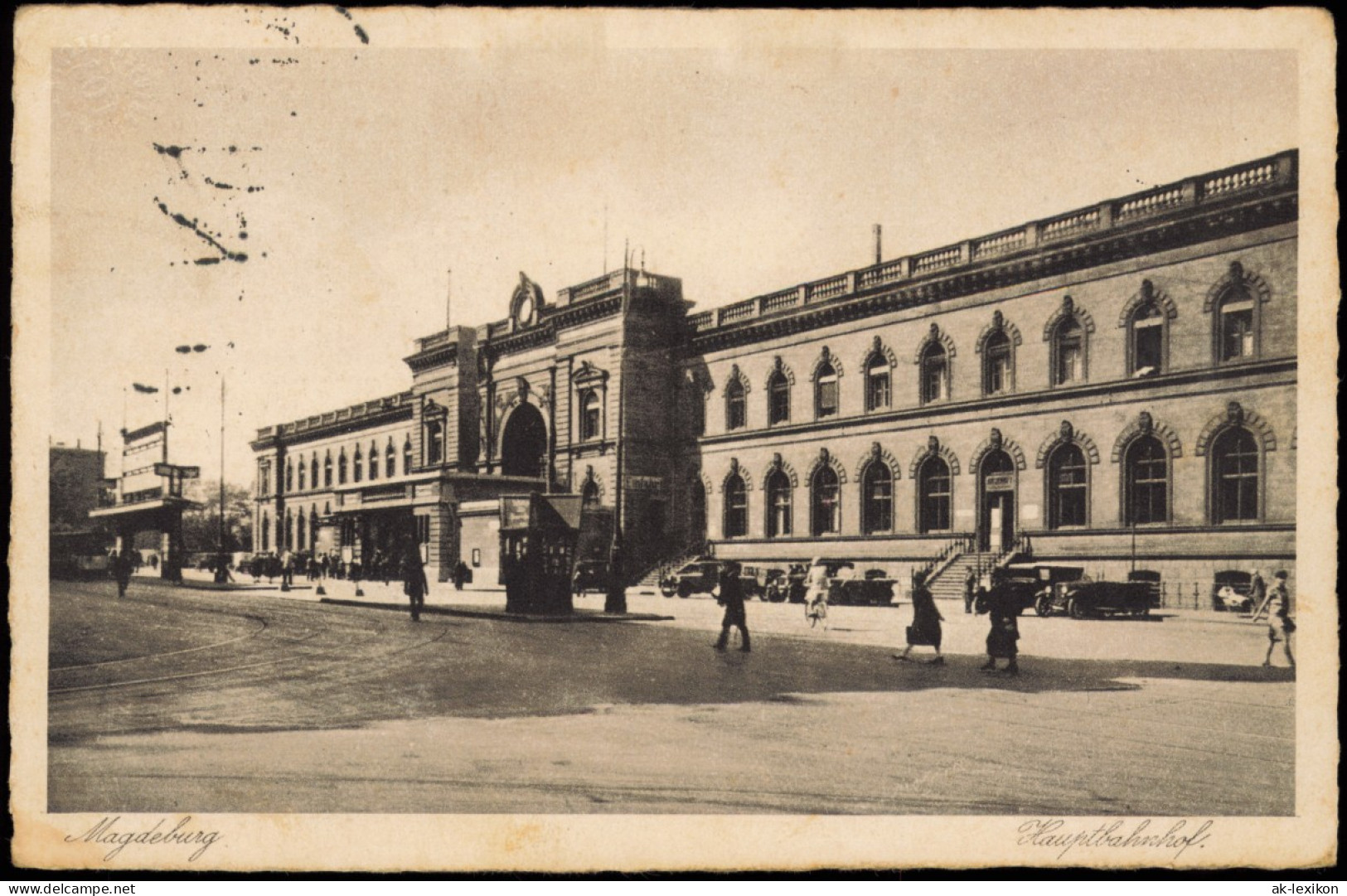 Ansichtskarte Altstadt-Magdeburg Hauptbahnhof, Haltestelle, Kiosk 1928 - Other & Unclassified