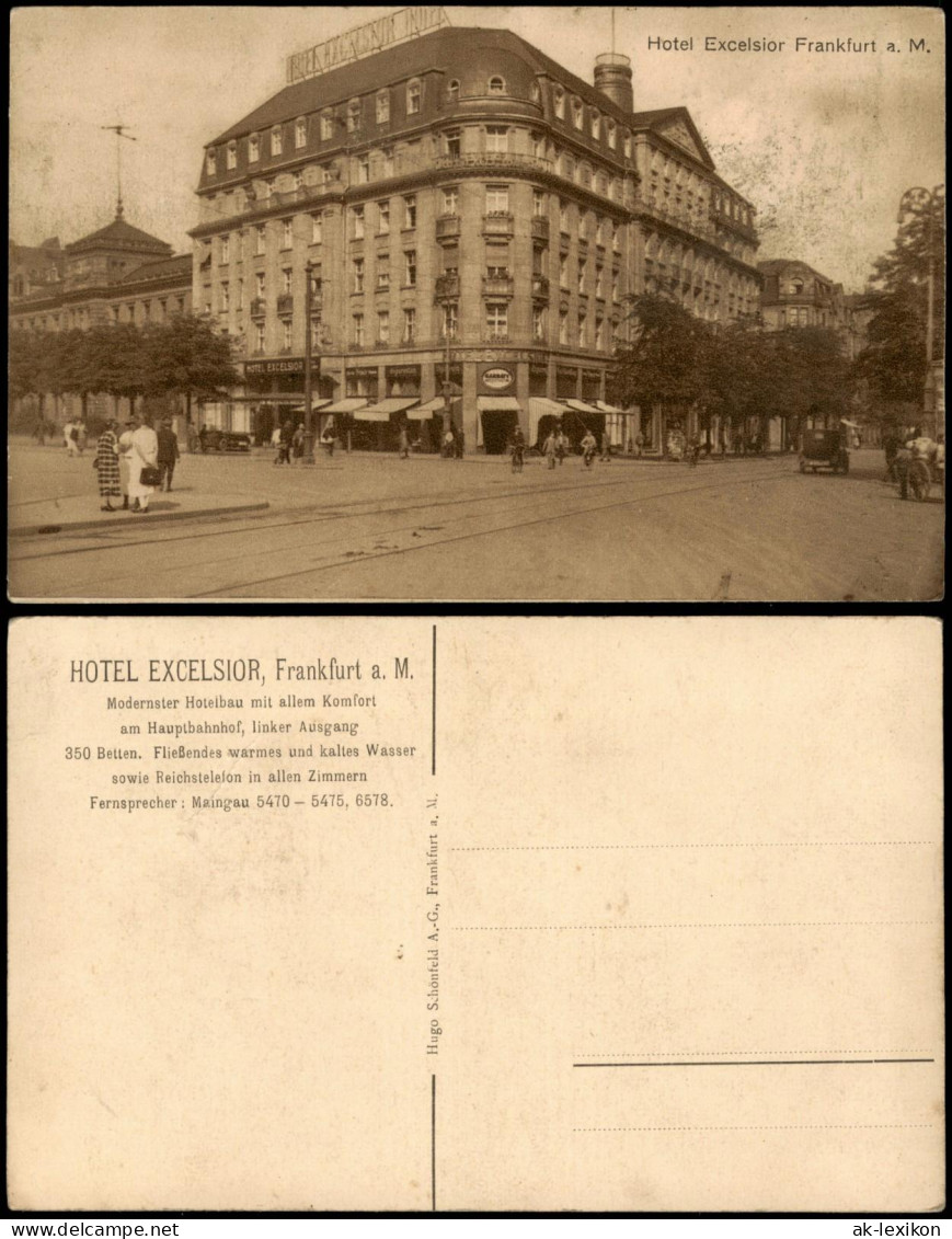 Ansichtskarte Frankfurt Am Main Hotel Excelsior - Kreuzung 1928 - Frankfurt A. Main