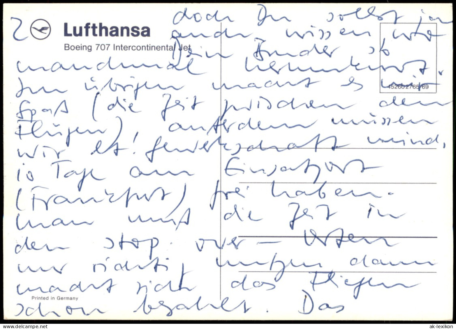 Lufthansa Boeing 707 Intercontinental Jet Flugwesen - Flugzeuge 1979 - 1946-....: Era Moderna