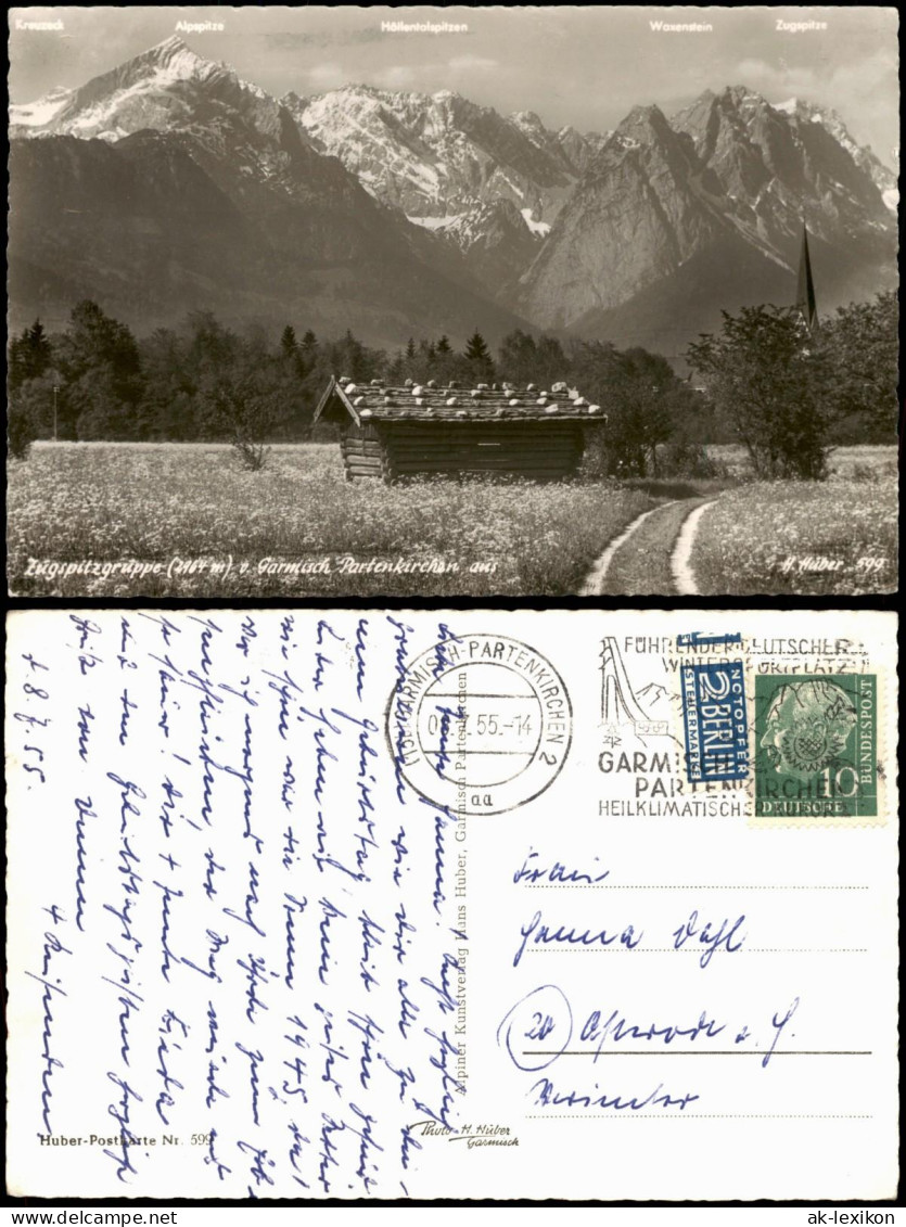 Ansichtskarte Garmisch-Partenkirchen Umland-Ansicht Mit Berg-Blick 1955 - Garmisch-Partenkirchen