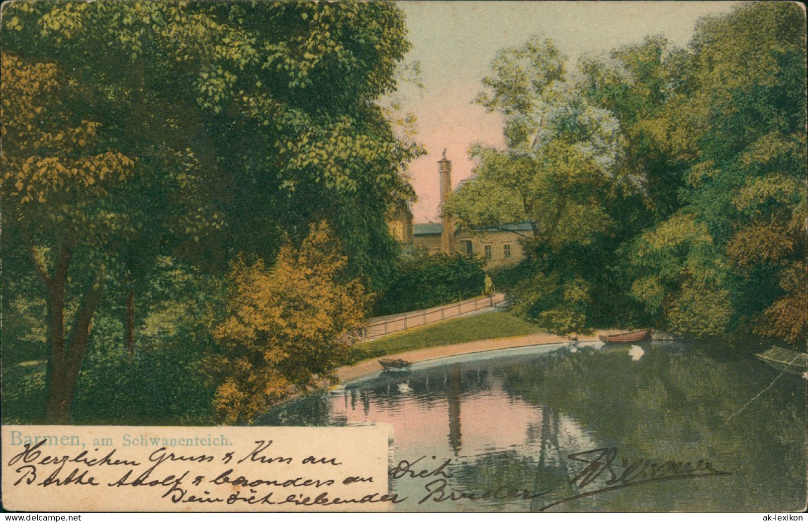 Ansichtskarte Barmen-Wuppertal Restaurant Am Schwanenteich. 1905 - Wuppertal