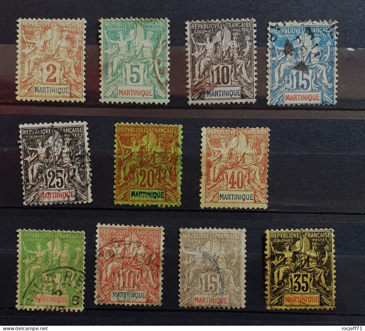 05 - 24 - Martinique N° 32 - 34 - 35 - 36 - 37 - 38 - 40 - 44 - 45 - 46 - 48 - Lot Du Type Groupe - Gebraucht