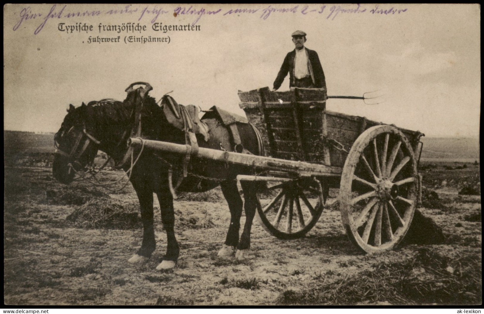 .Frankreich France Typische Eigenarten Fuhrwerk 1915  Gel. Feldpoststempel - Sonstige & Ohne Zuordnung