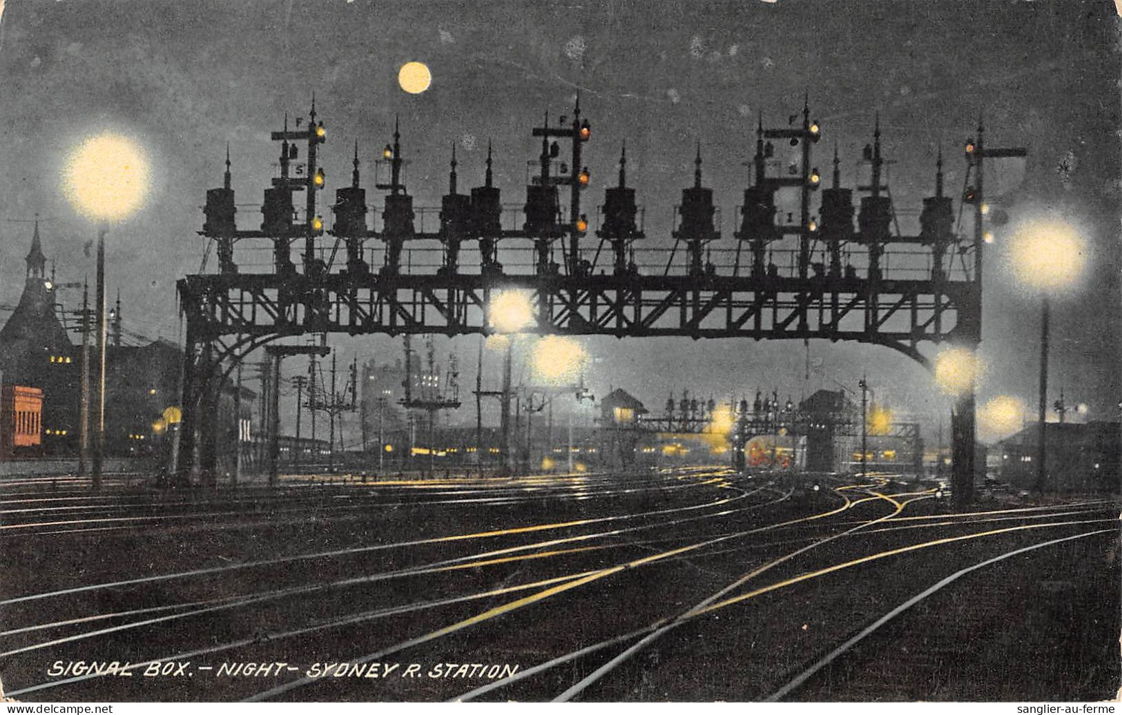 CPA AUSTRALIE / SIGNAL BOX / NIGHT / SYDNEY R.STATION - Autres & Non Classés