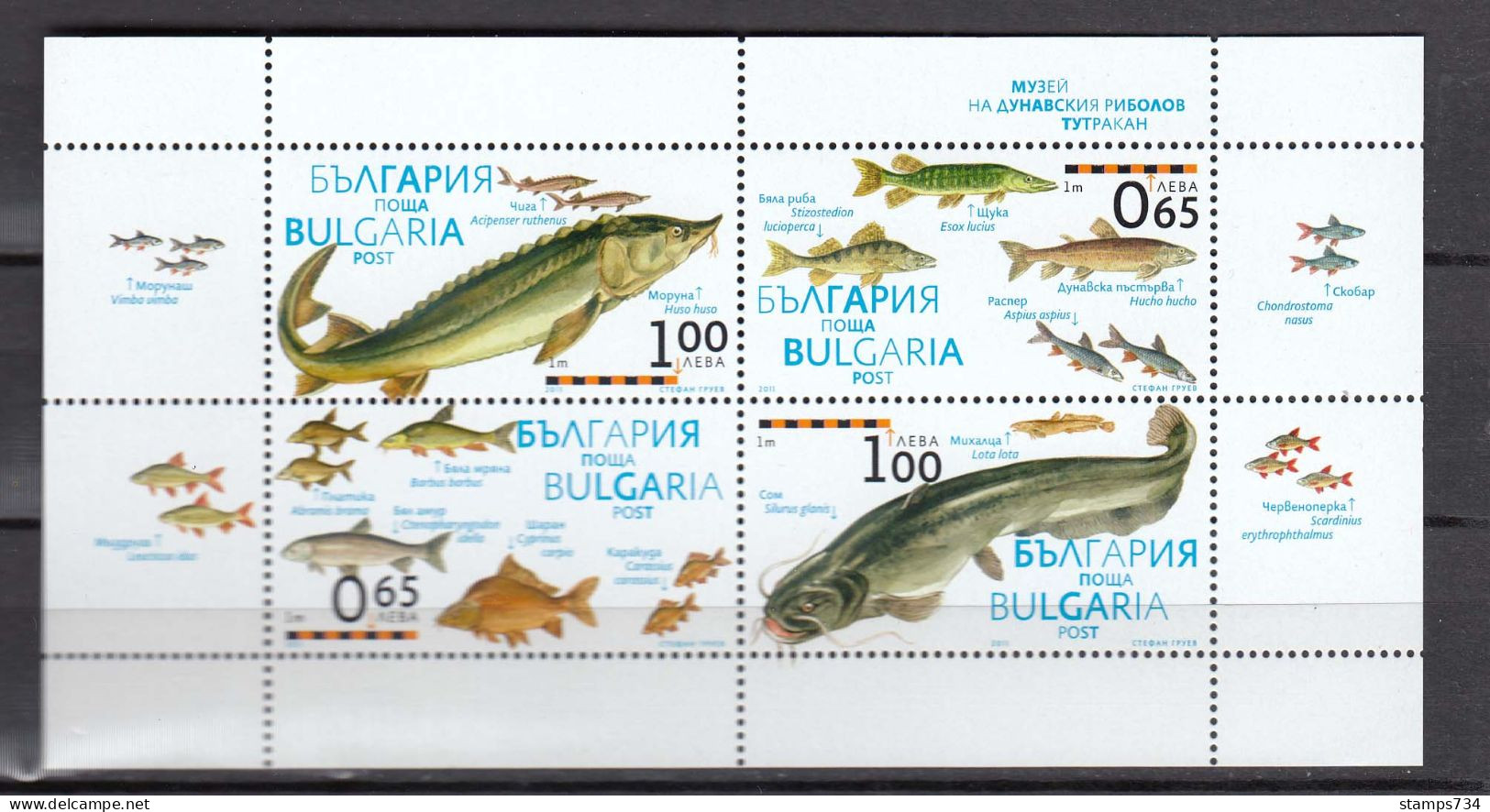 Bulgaria 2011 - Fishes, Mi-nr. Block 344, MNH** - Unused Stamps