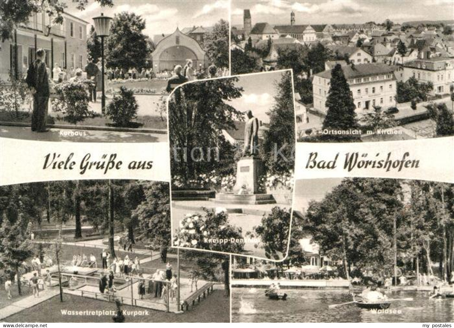 72948107 Bad Woerishofen Kurhaus Wassertretplatz Kurpark Ortsansicht Mit Kirchen - Bad Woerishofen