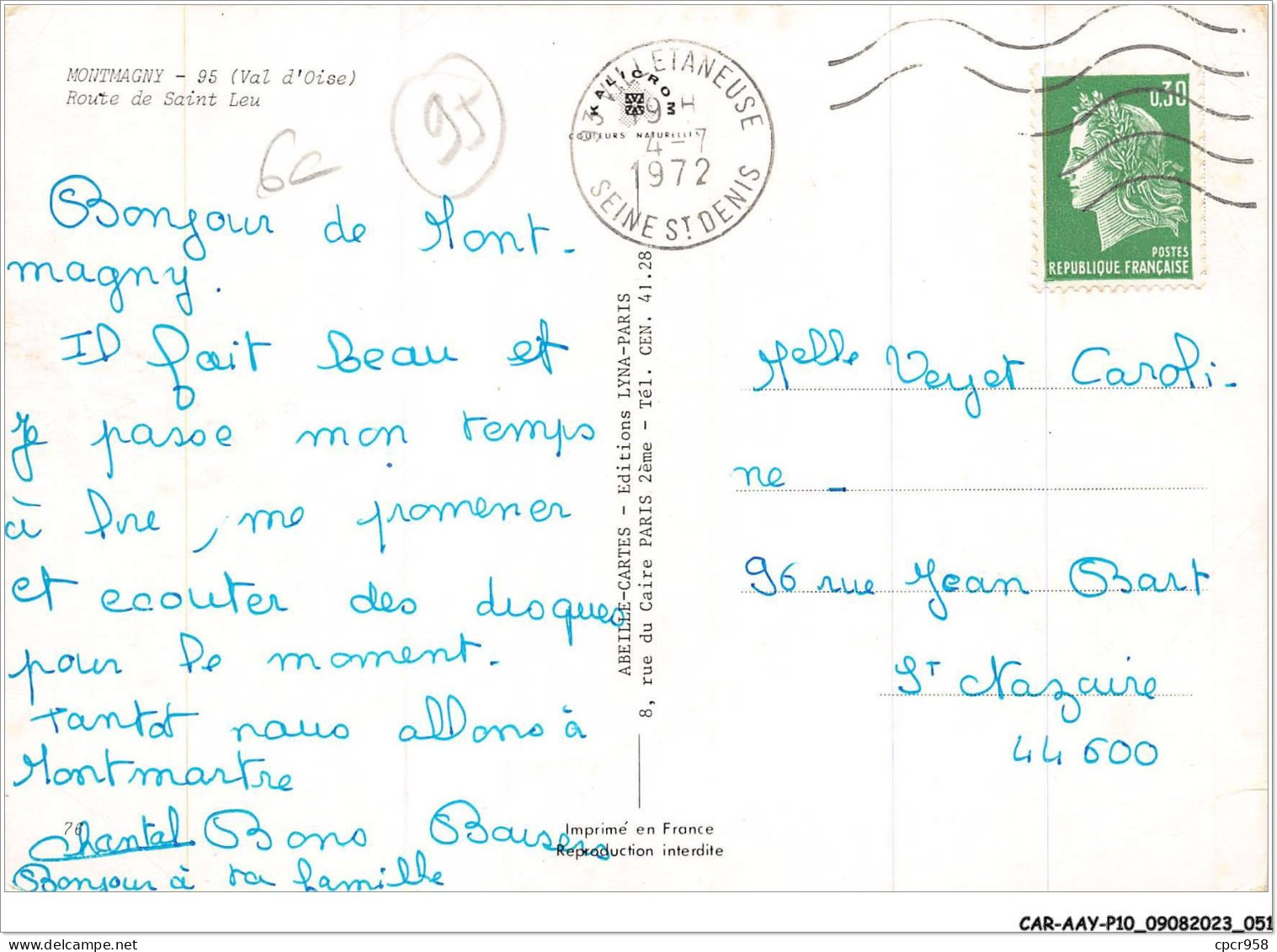 CAR-AAYP10-95-0732 - MONTMAGNY - Route De Saint-Leu - Montmagny
