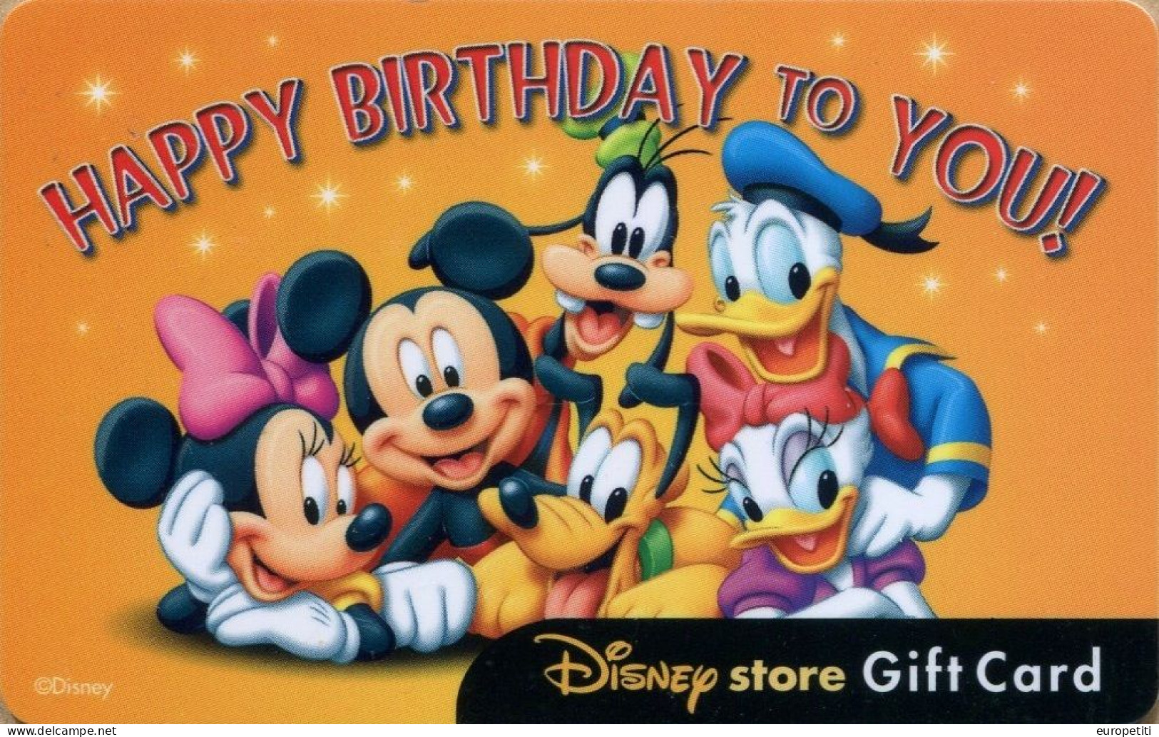 Carte Cadeau Disney USA Vide.  USA Gift Card Disney 0$ Value.  "Mickey & Ses Amis".   (NEUVE - UNUSED). - Disney