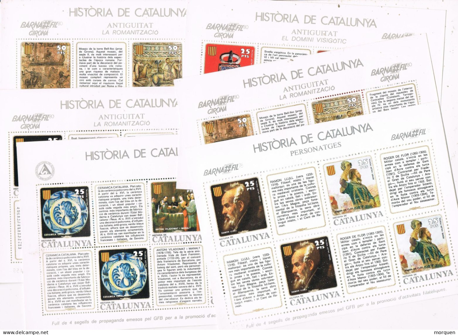 55068. Lote 25 Hojitas Diferentes HISTORIA CATALUNYA 1978-1981, Label, Cinderellas. OCASION ** - Variétés & Curiosités