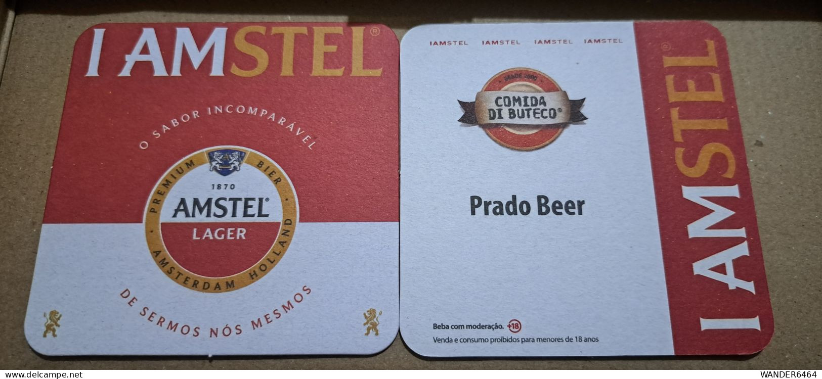 AMSTEL HISTORIC SET BRAZIL BREWERY  BEER  MATS - COASTERS #017 PRADO BEER BAR - Beer Mats