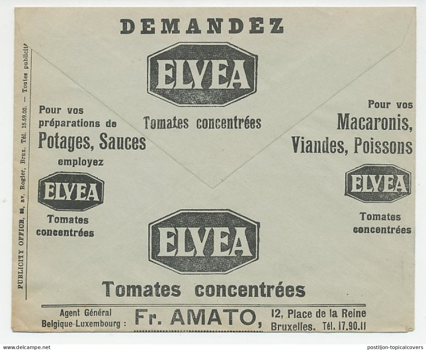Postal Cheque Cover Belgium 1934 Shell - Oil -Tomato - Noodles - Meat - Fish - Car - Altri & Non Classificati