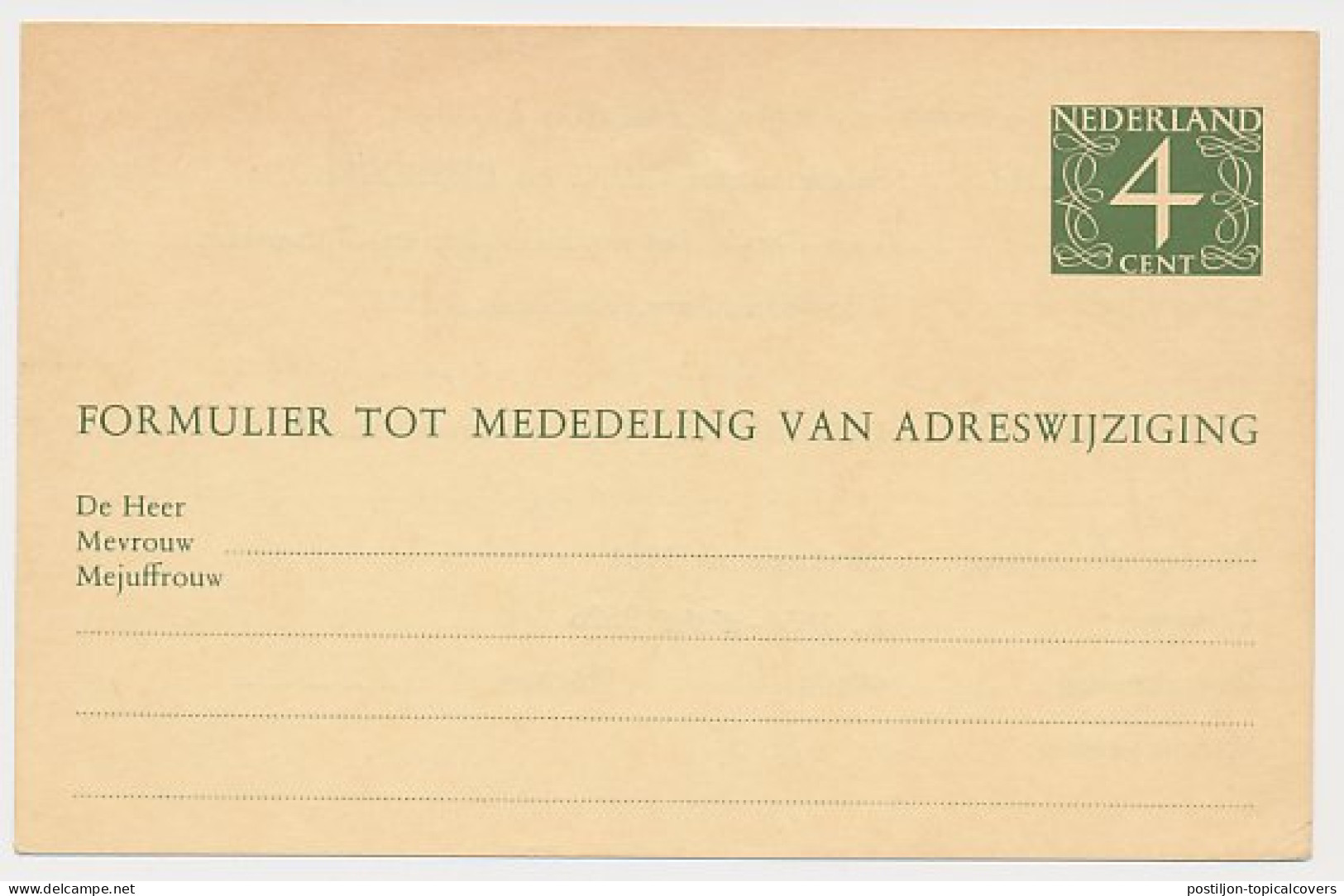 Verhuiskaart G. 26 Particulier Bedrukt Rijswijk 1961 - Entiers Postaux