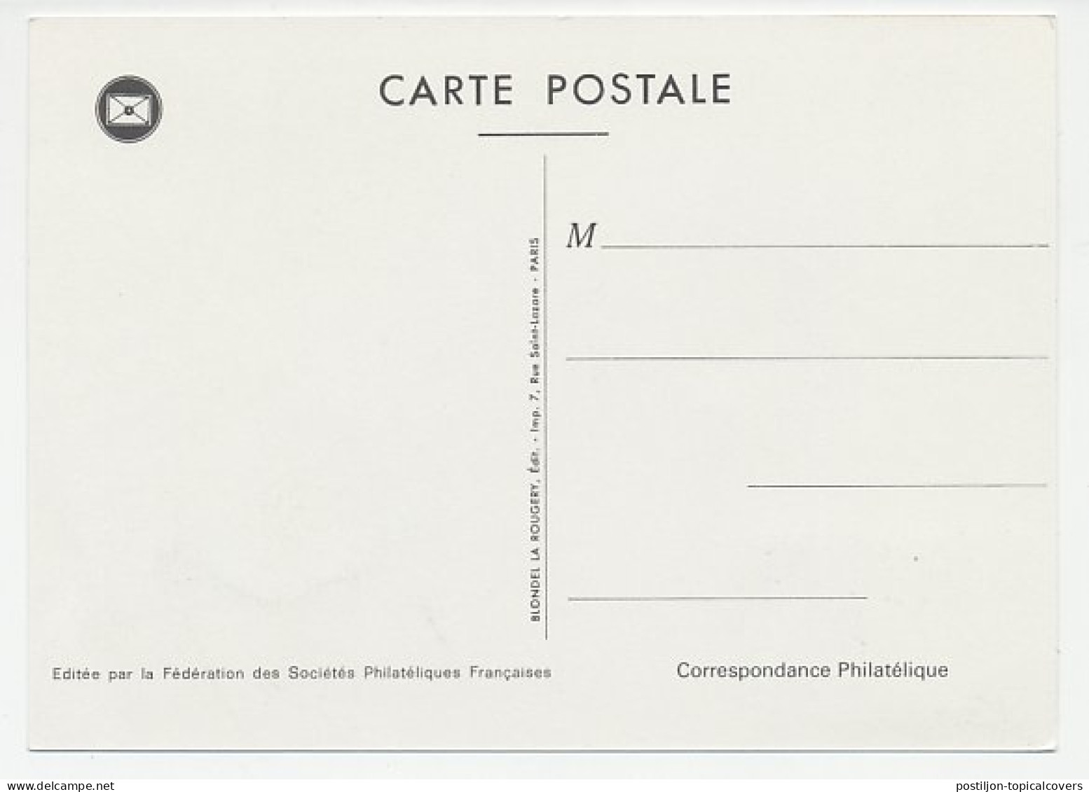 Maximum Card France 1978 Postman - Mail Box - Autres & Non Classés