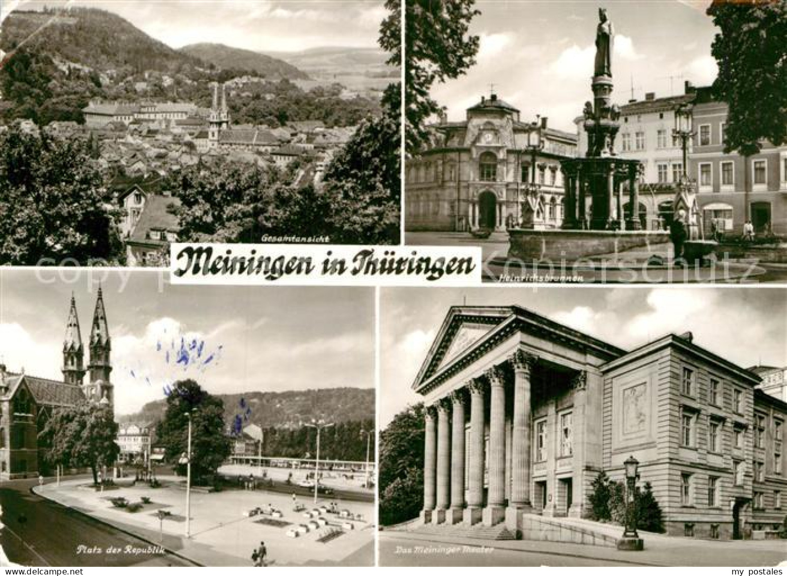 72940433 Meiningen Thueringen Heinrichsbrunnen Theater Platz Der Republik  Meini - Meiningen