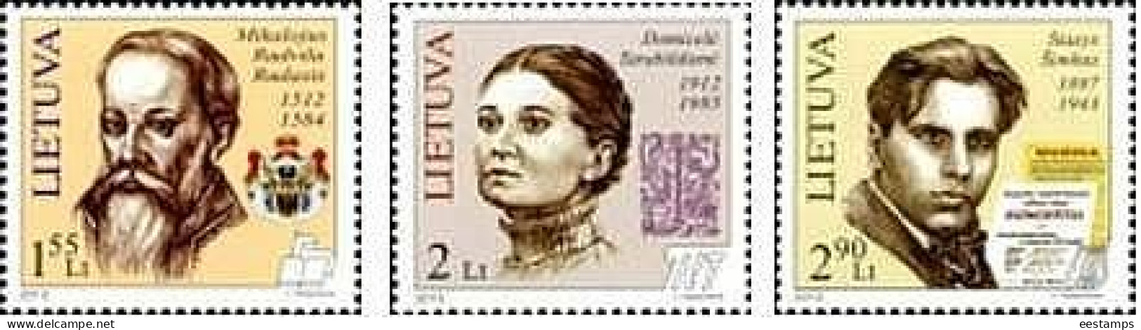 Lithuania 2012 . Famous People 2012. 3v. Michel # 1096-98 - Lithuania