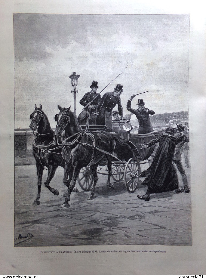 L'Illustrazione Italiana 29 Settembre 1889 Giusti Crispi Anversa Burns Balziglia - Before 1900