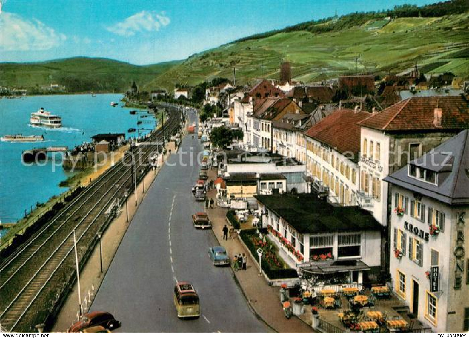 72935636 Ruedesheim Rhein Rheinstrasse Eisenbahn Dampfer Anlegestelle Ruedesheim - Rüdesheim A. Rh.