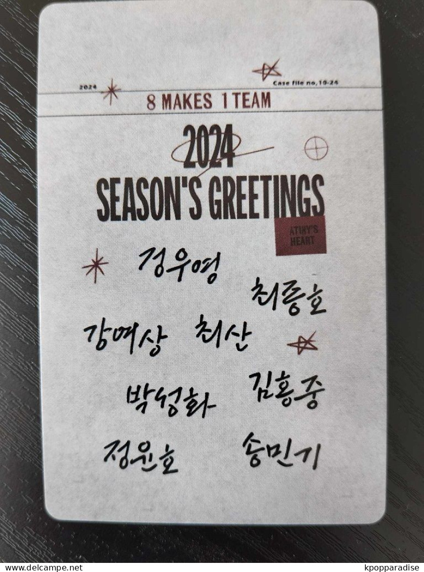 Photocard K POP au choix  ATEEZ 2024 Season's greetings 8 makes 1 team Wooyoung