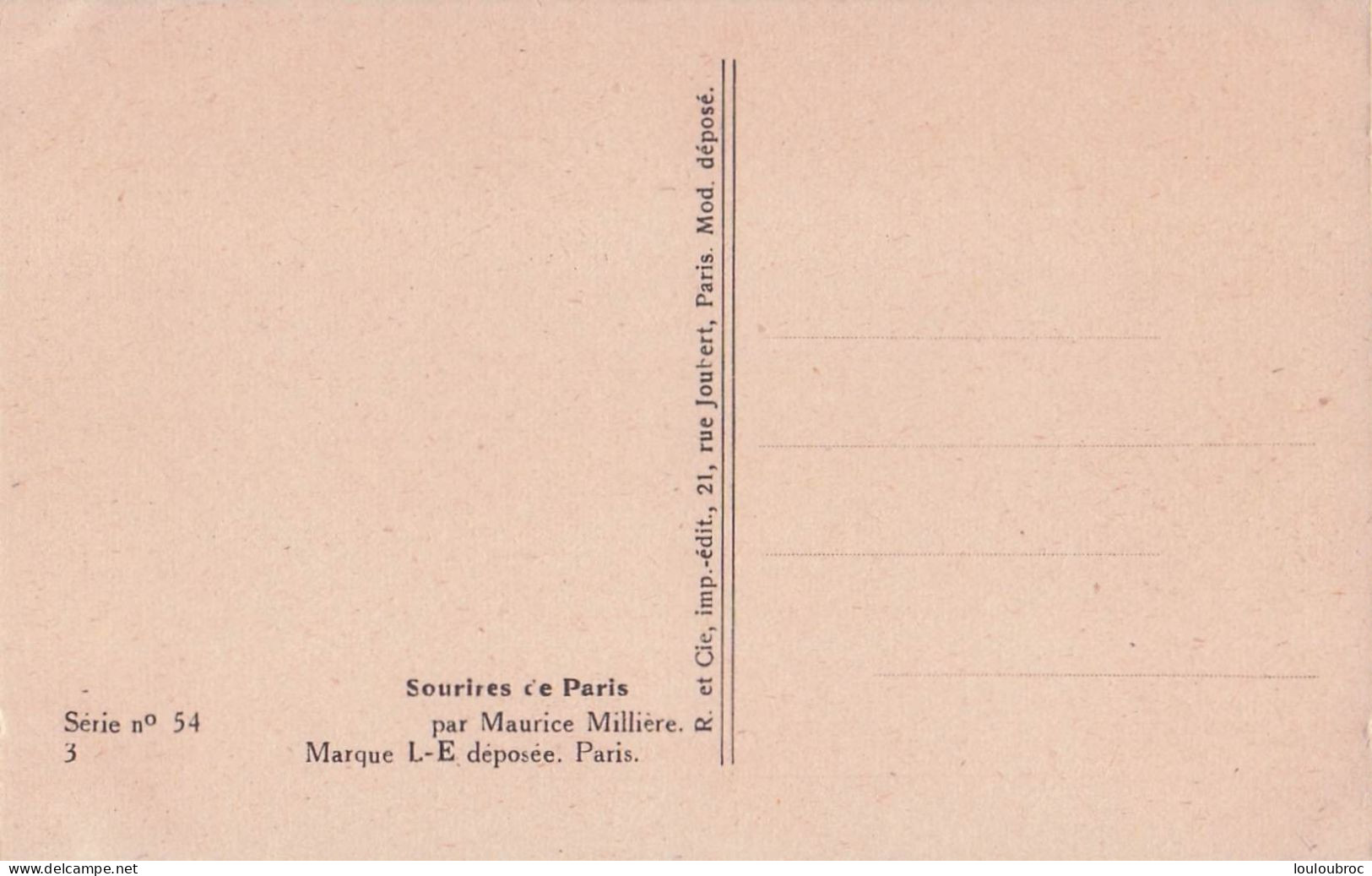 ILLUSTRATEUR MILLIERE SOURIRE DE PARIS N°3 - Milliere