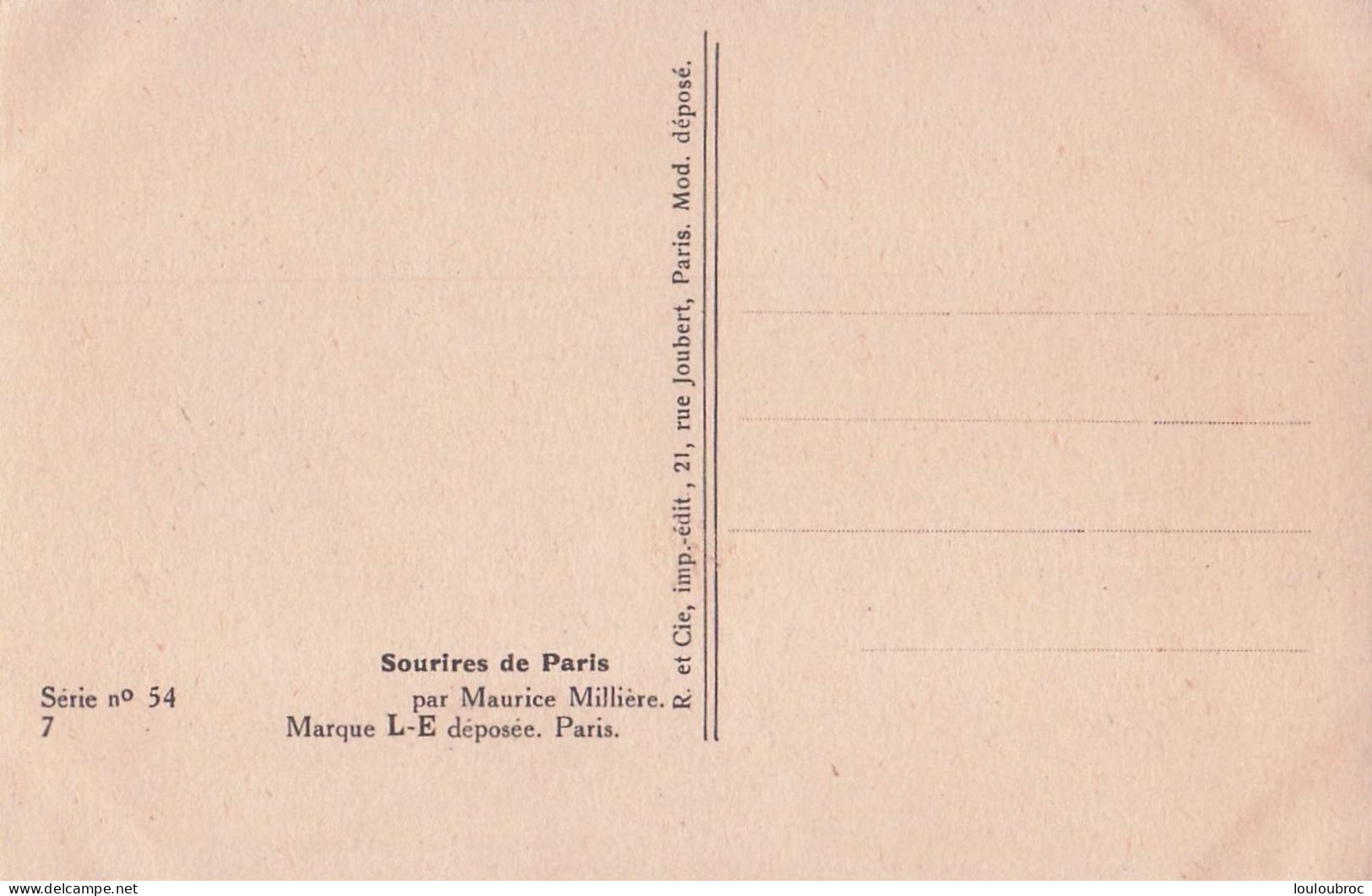 ILLUSTRATEUR MILLIERE SOURIRE DE PARIS N°7 FEMME NUE - Milliere