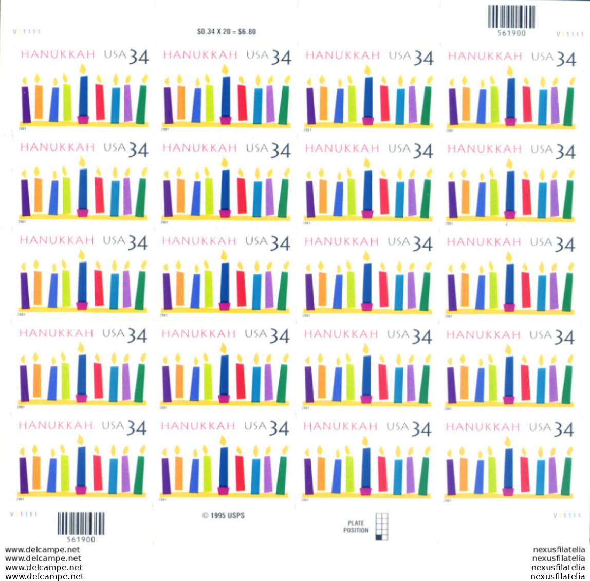 Hanukkah 2001. Autoadesivo. - Blocks & Sheetlets