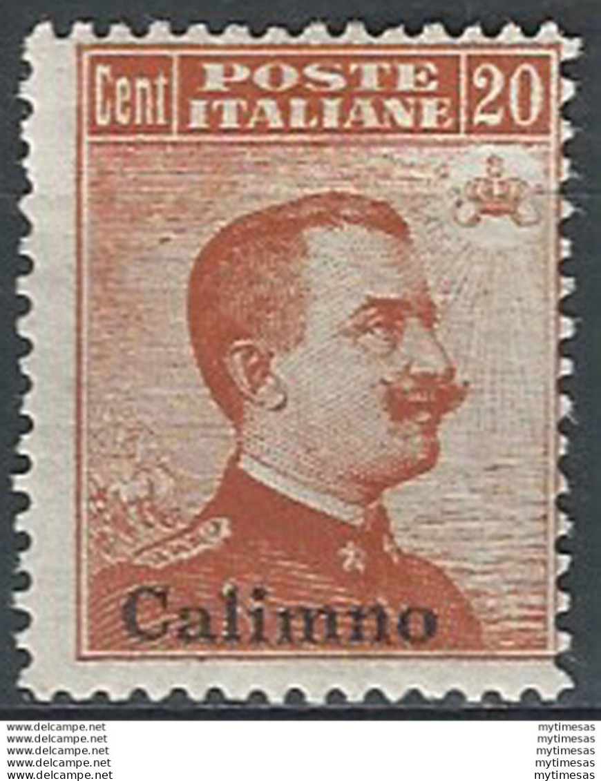 1917 Egeo Calino 20c. Arancio Mc MNH Sassone N. 9 - Autres & Non Classés