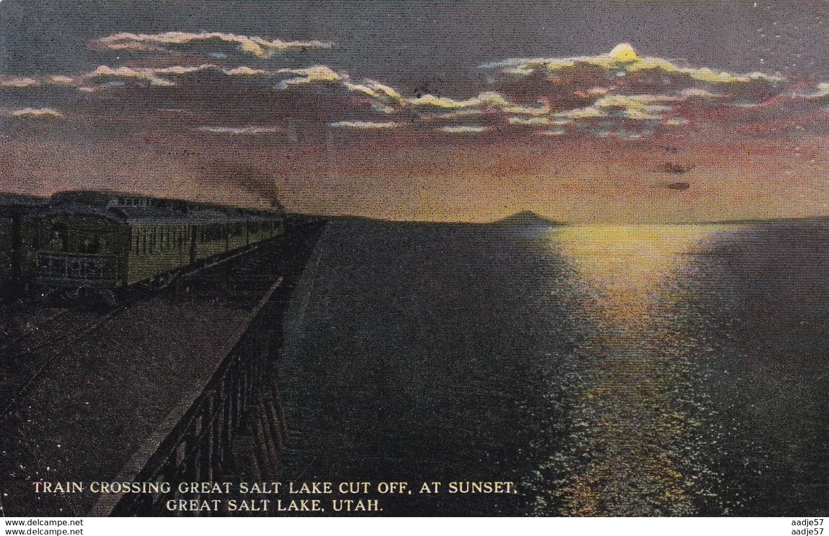 USA Train Near Great Salt Lake UTAH 1915 - Eisenbahnen