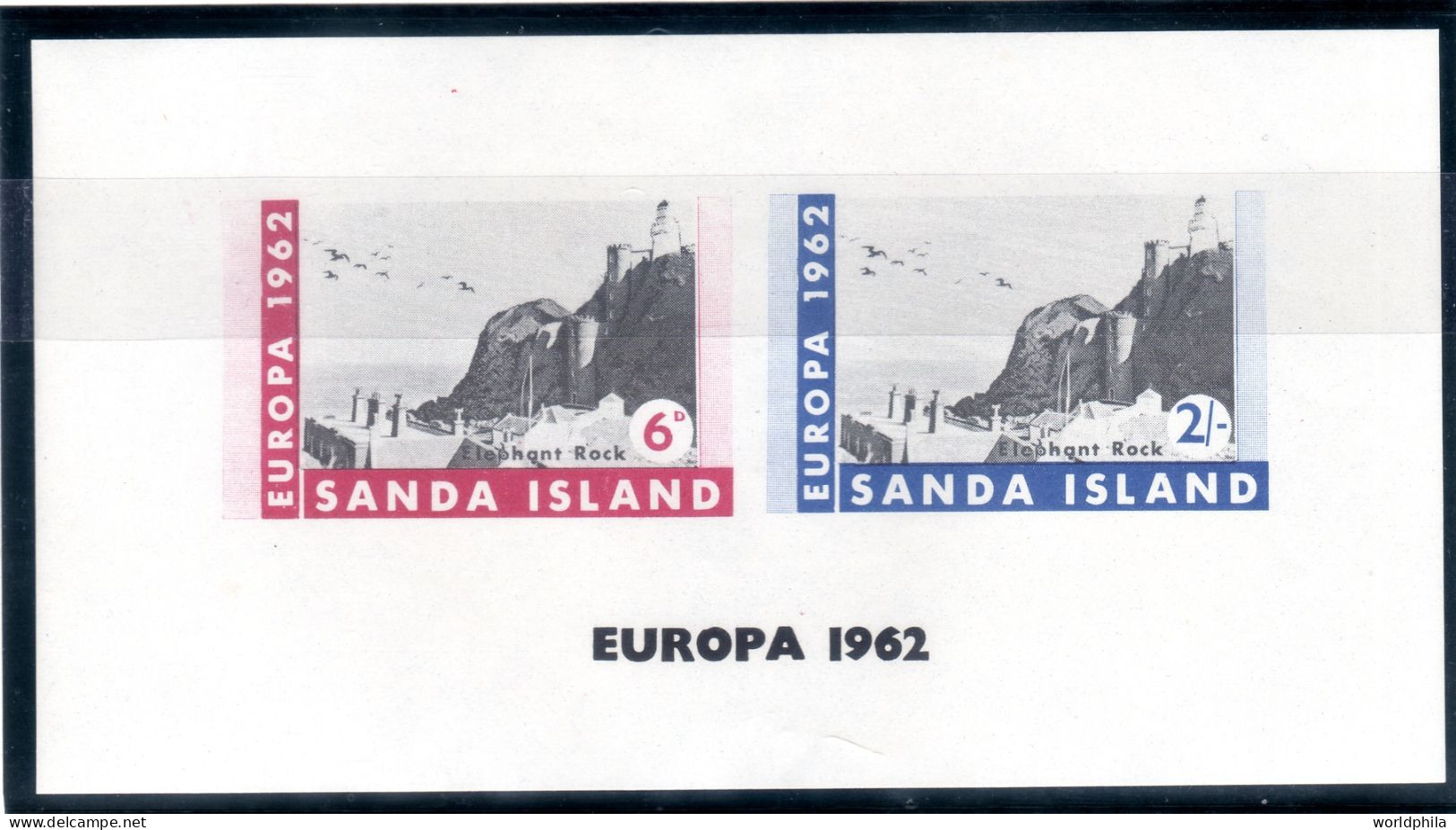 Sanda Island, UK "EUROPA 1962", Elephant Rock, MNH Imperforated, Sea Mail  Service X - Cinderellas