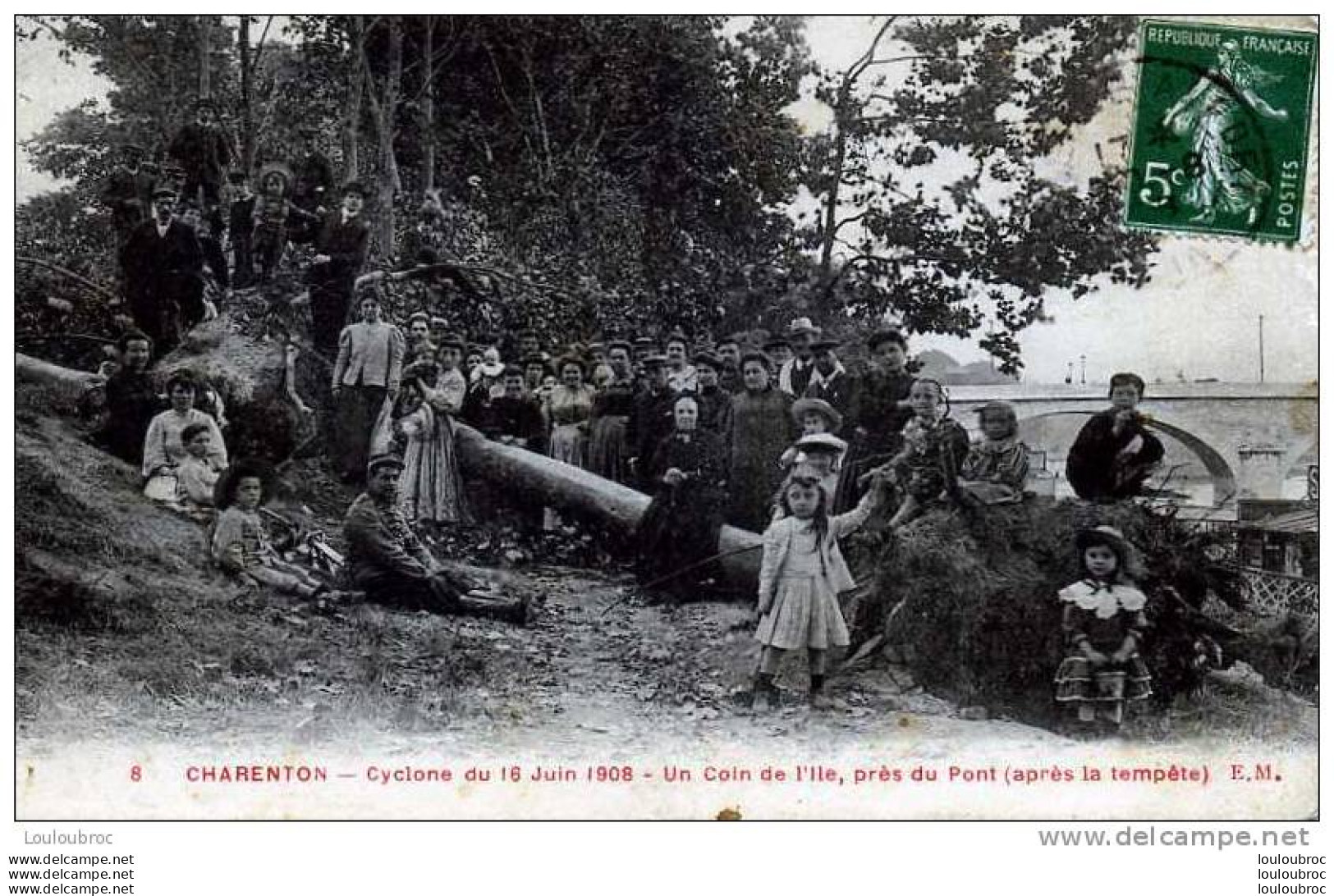 94 CHARENTON CYCLONE 1908 UN COIN DE L'ILE APRES LA TEMPETE EDIT E.M. - Charenton Le Pont