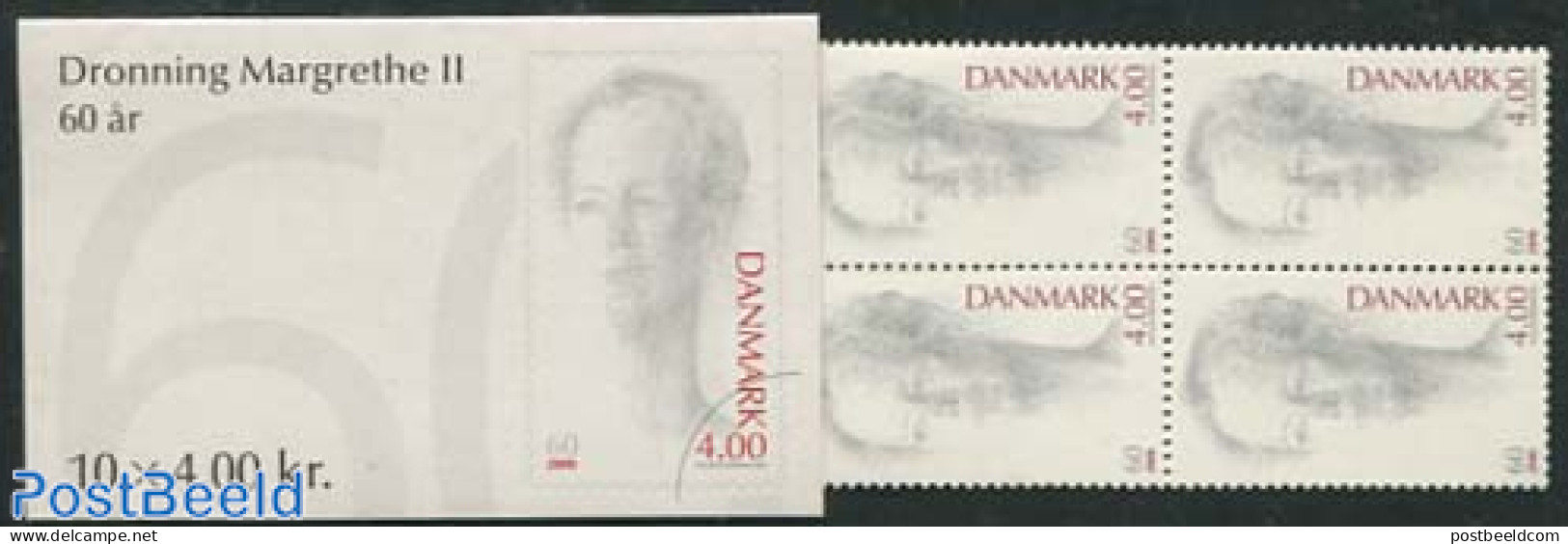 Denmark 2000 Queen Margrethe II Birthday Booklet, Mint NH, History - Kings & Queens (Royalty) - Stamp Booklets - Nuovi