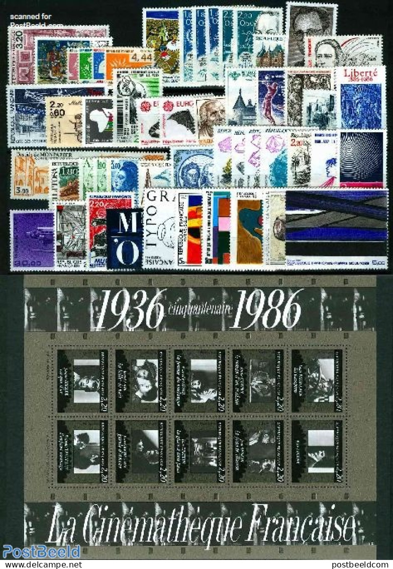 France 1986 Yearset 1986, Complete, 51v + 1s/s, Mint NH, Various - Yearsets (by Country) - Unused Stamps