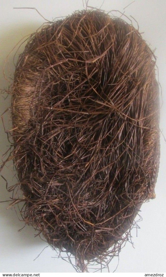 Congo Rare Ancien Masque Tchokwé Vodun Avec Paille Autours Bois Très Dur 20 X 33 Environ 700 Gr - African Art
